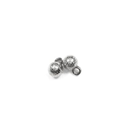 Round silvery metallic plastic shank button - diametre 11 mm - 4 pieces