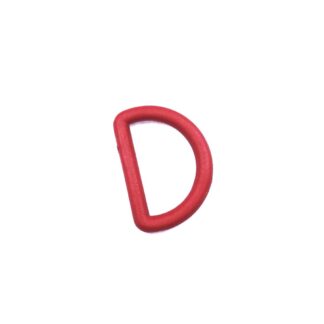 Red plastic D rings - size 23 x 33 mm - 4 pieces