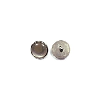 Round cream white dome metallic shank plastic buttons - diametre 20 mm - 2 pieces