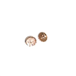 Opaque flower golden metallic base plastic shank buttons - diametre 11 mm - 2 pieces