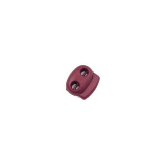 Pink red plastic two holes cord stopper lock - size 17 x 18 mm - 5 pieces