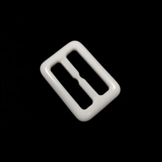 White plastic rectangular buckle - size 29 x 42 mm