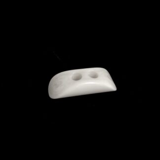 Two-hole white plastic toggle button - size 14 x 40 mm