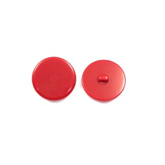 Round red plastic button - diametre 30 mm