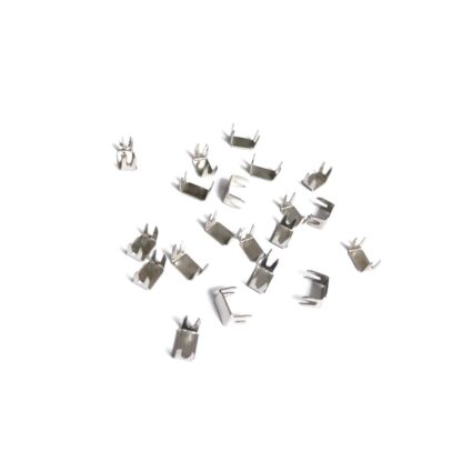 Silvery metal zipper stopper - size 5 x 8 mm - 20 pieces
