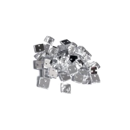 Faceted square flat-back silvery sew-on rhinestones - size 6 mm - 10 pieces