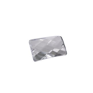 Faceted rectangular flat-back silvery sew-on rhinestones - size 25 х 40 mm