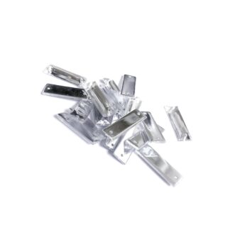Faceted rectangular flat-back silvery sew-on rhinestones - size 7 х 20 mm - 5 pieces