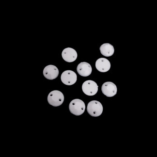 Faceted round flat-back white sew-on rhinestones - diametre 8 mm - 10 pieces