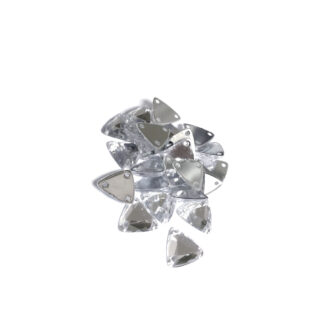 Faceted triangular flat-back silvery sew-on rhinestones - size 11 mm - 10 piece