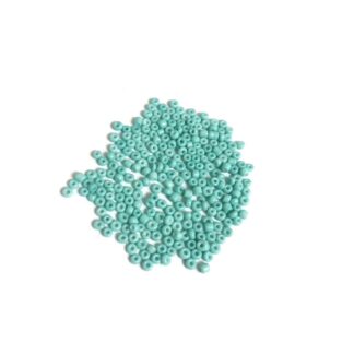 Round turquoise green seed beads - size 2 mm - weight 50 g