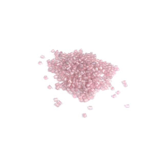 Iridescent light pink bugle seed beads - size 2.5 mm - weight 9 g
