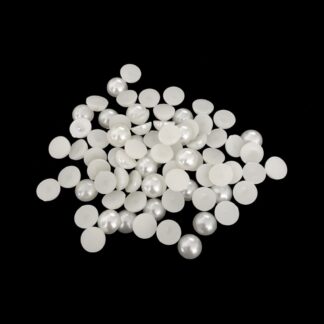 Pearly round flat-back cream white plastic cabochons - diametre 8 mm - weight 10 g