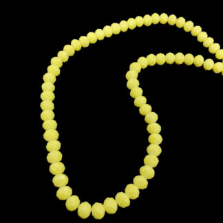 Faceted round yellow glass beads by strand - diametre 8 mm - length 45 cm