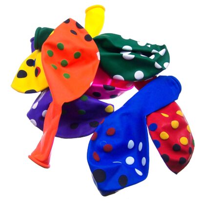 Multicolour polka dots balloons - size 75 x 140 mm