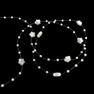Cream white stars and balls beads by metre - size 3 - 9 mm