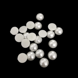 Pearly round flat-back plastic cabochons - diametre 12 mm - weight 10 g