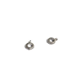 Silvery metal spacer bead pendants - size 11 mm - 2 pieces