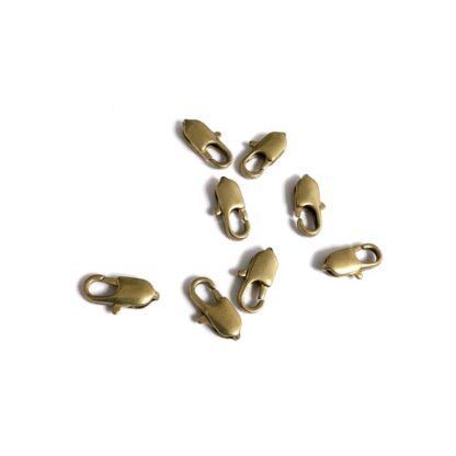 Golden metal lobster clasps - size 7 x 14 mm - 2 pieces