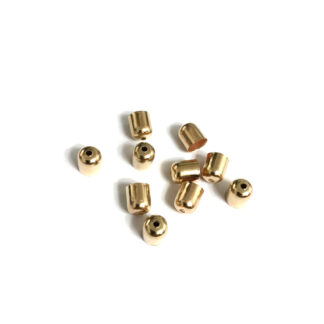 Golden metal tassel and cord end caps - diametre 8 mm - 10 pieces