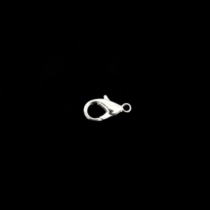 Silvery metal lobster clasps - size 10 x 18 mm - 2 pieces