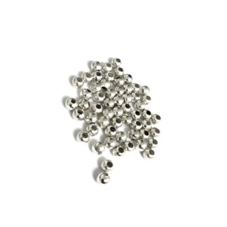 Round silvery metal beads - diametre 5 mm - weight 10 g