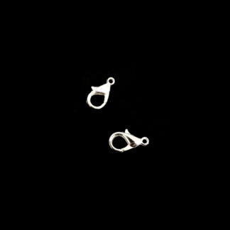 Silvery metal lobster clasps - size 14 mm - 2 pieces