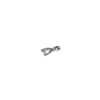 Silvery metal pendant buckle pinch bail clasps - size 7 x 19 mm