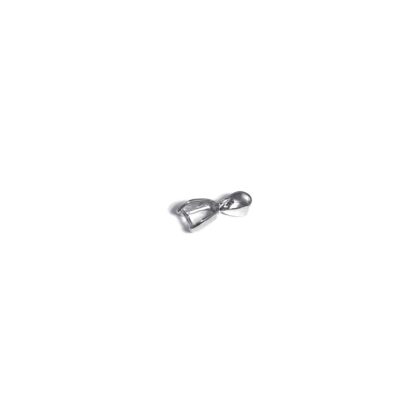 Silvery metal pendant buckle pinch bail clasps - size 7 x 19 mm