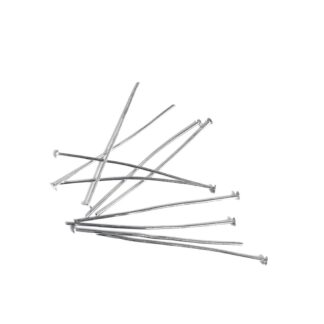 Flat head silvery metal pins - length 42 mm - 10 pieces