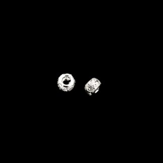 Clear rhinestones silvery metal beads - size 8 mm - 2 pieces