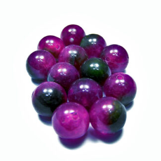 Pink and green jade stone beads - diametre 10 mm