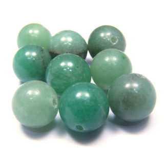 Round greyish green jade stone beads - diametre 12 mm