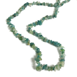 Green and grey agate stone beads by strand - size 6 x 9 mm - length 86 cm