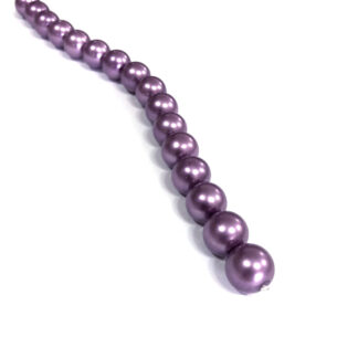 Lavender glass beads by strand - diametre 12 mm - length 18 cm
