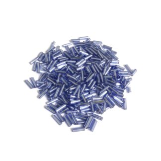 Light blue bugle beads - size 2 x 7 mm - weight 50 g
