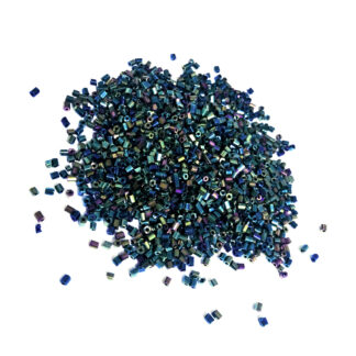 Iridescent greyish blue and bluish pink seed beads - size 2.5 mm - weight 50 g