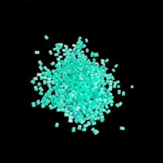 Iridescent light green seed beads - size 2 x 2.5 mm - weight 50 g