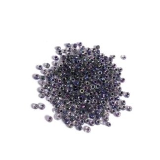 Iridescent round blue seed beads - size 2.8 mm - weight 50 g