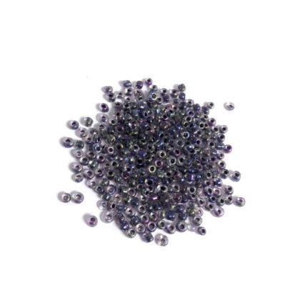 Iridescent round blue seed beads - size 2.8 mm - weight 50 g