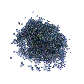 Iridescent round greyish blue seed beads - size 2 mm - weight 50 g