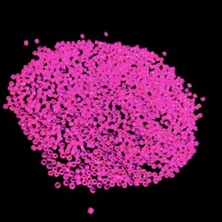Iridescent pink round glass seed beads - size 2.5 mm - weight 50 g