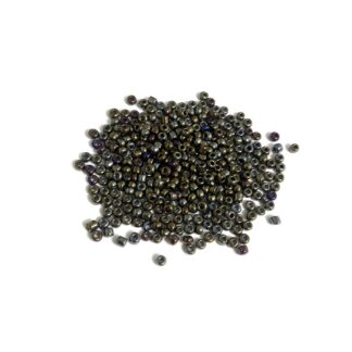 Iridescent round yellowish brown seed beads - size 2.8 mm - weight 50 g