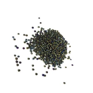Iridescent round yellowish brown seed beads - diametre 2.5 mm - weight 50 g