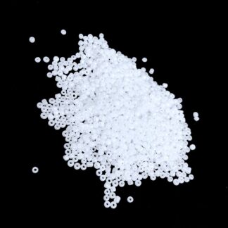Round pearly white seed beads - size 2.5 mm - weight 50 g