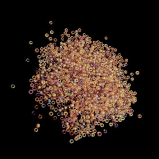 Iridescent round yellow brown seed beads - size 2 mm - weight 50 g