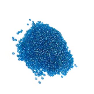 Iridescent round blue seed beads - size 2 mm - weight 50 g