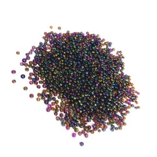 Iridescent round seed beads - size 2 mm - weight 50 g