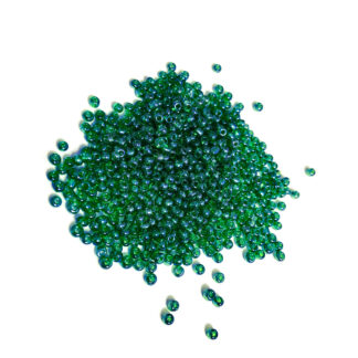 Pearly bluish dark green seed beads - size 2.5 mm - weight 50 g