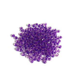 Round light purple glass seed beads - size 4 mm - weight 50 g